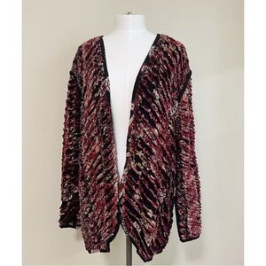 Vintage Reversible Heavy Knit Open Cardigan Jacket S/M
